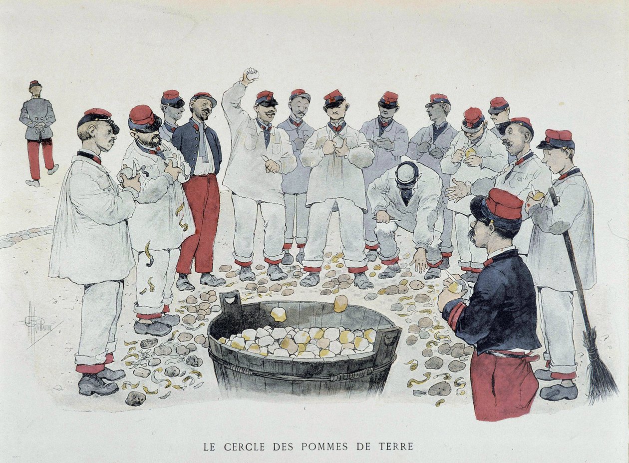 Kruh brambor (chore de pluche) - v „“Moje kampaně“, kresba Guillaume, Paris, Ed. Simonis Empis od Albert Guillaume