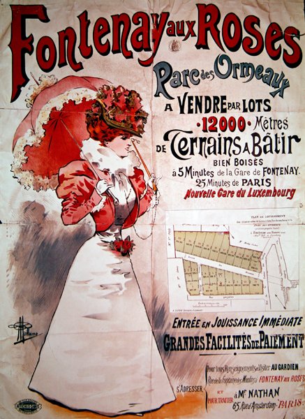 Plakát propagující pozemky v Parc des Ormeaux, Fontenay-aux-Roses od Albert Guillaume