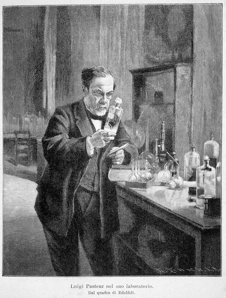 Louis Pasteur ve své laboratoři podle obrazu edelfelt od Albert Gustaf Aristides (after) Edelfelt