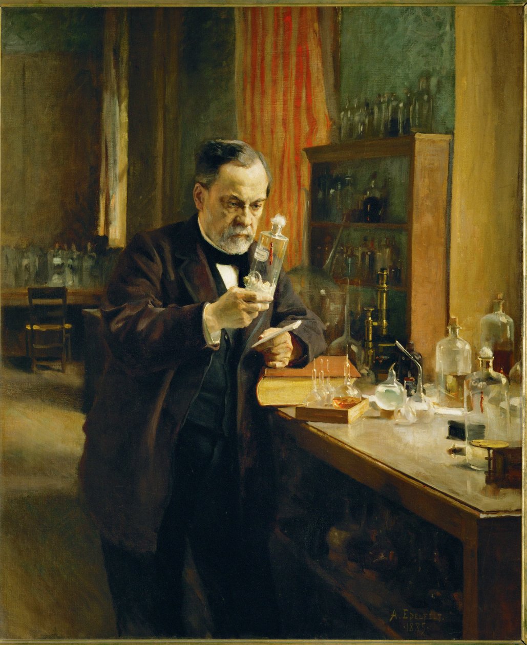 Louis Pasteur ve své laboratoři... (olej na plátně) od Albert Gustaf Aristides Edelfelt