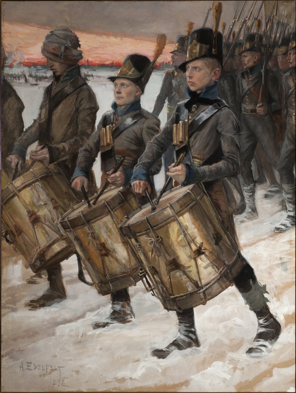 Pochod Pori Regiment Mars of Pori, 1892 od Albert Gustaf Aristides Edelfelt