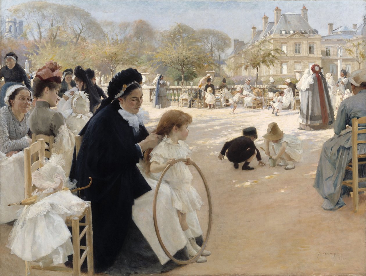 Lucemburské zahrady, Paříž od Albert Gustaf Aristides Edelfelt