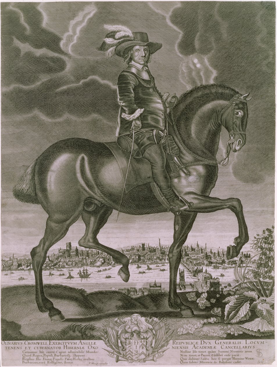 Jezdecký portrét Olivera Cromwella (1599-1658) kolem roku 1655 od Albert Haelwegh