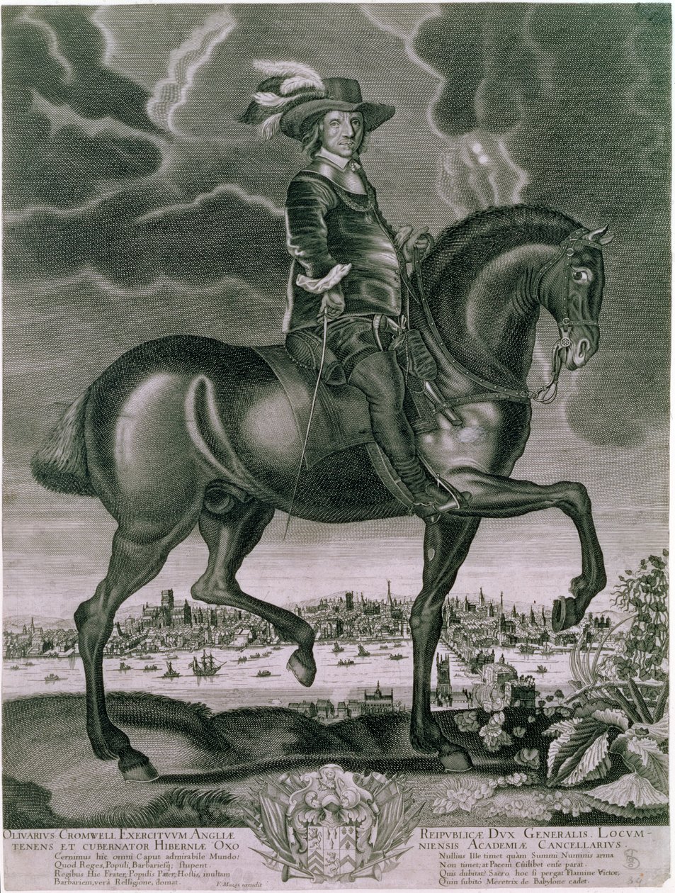 Jezdecký portrét Olivera Cromwella, c1655 od Albert Haelwegh
