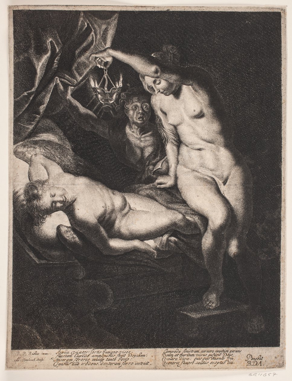 Psyché a spící Amor od Albert Haelwegh