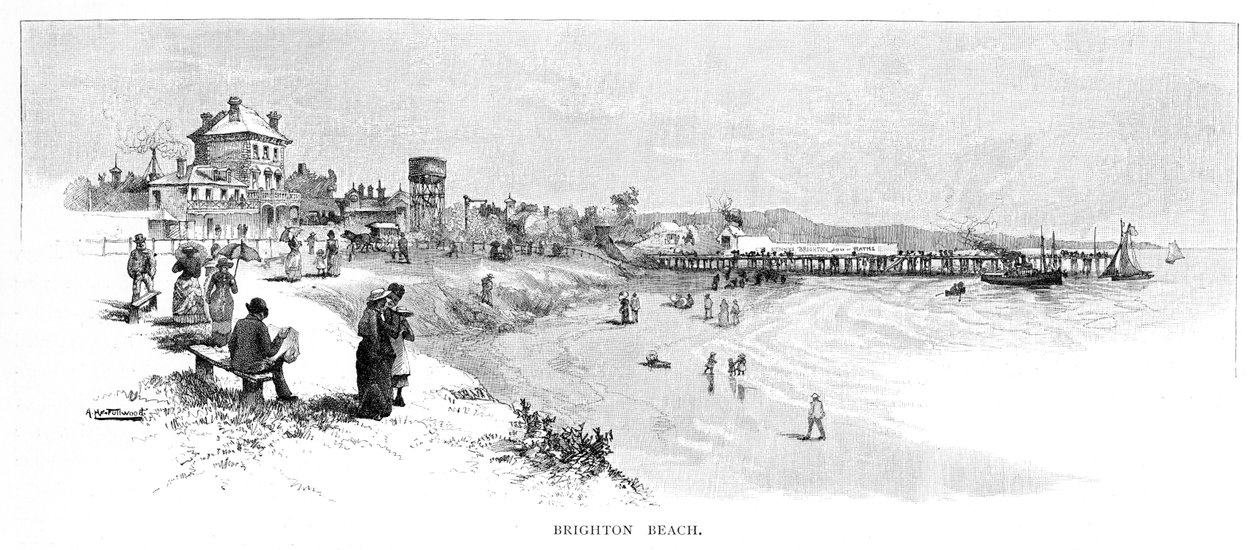 Brighton Beach, Melbourne, Victoria, Austrálie, 1886. od Albert Henry Fullwood