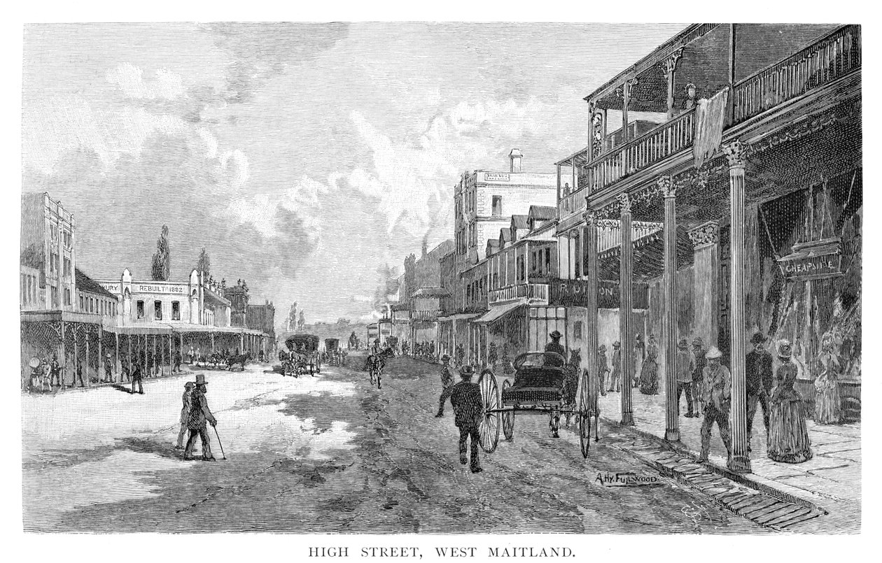 High Street, West Maitland, New South Wales, Austrálie, 1886. od Albert Henry Fullwood