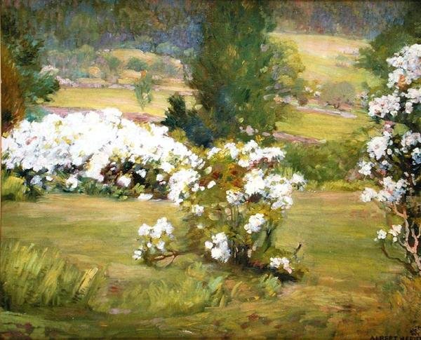 Kvetoucí květiny, kolem roku 1925 (olej na plátně) od Albert Herter