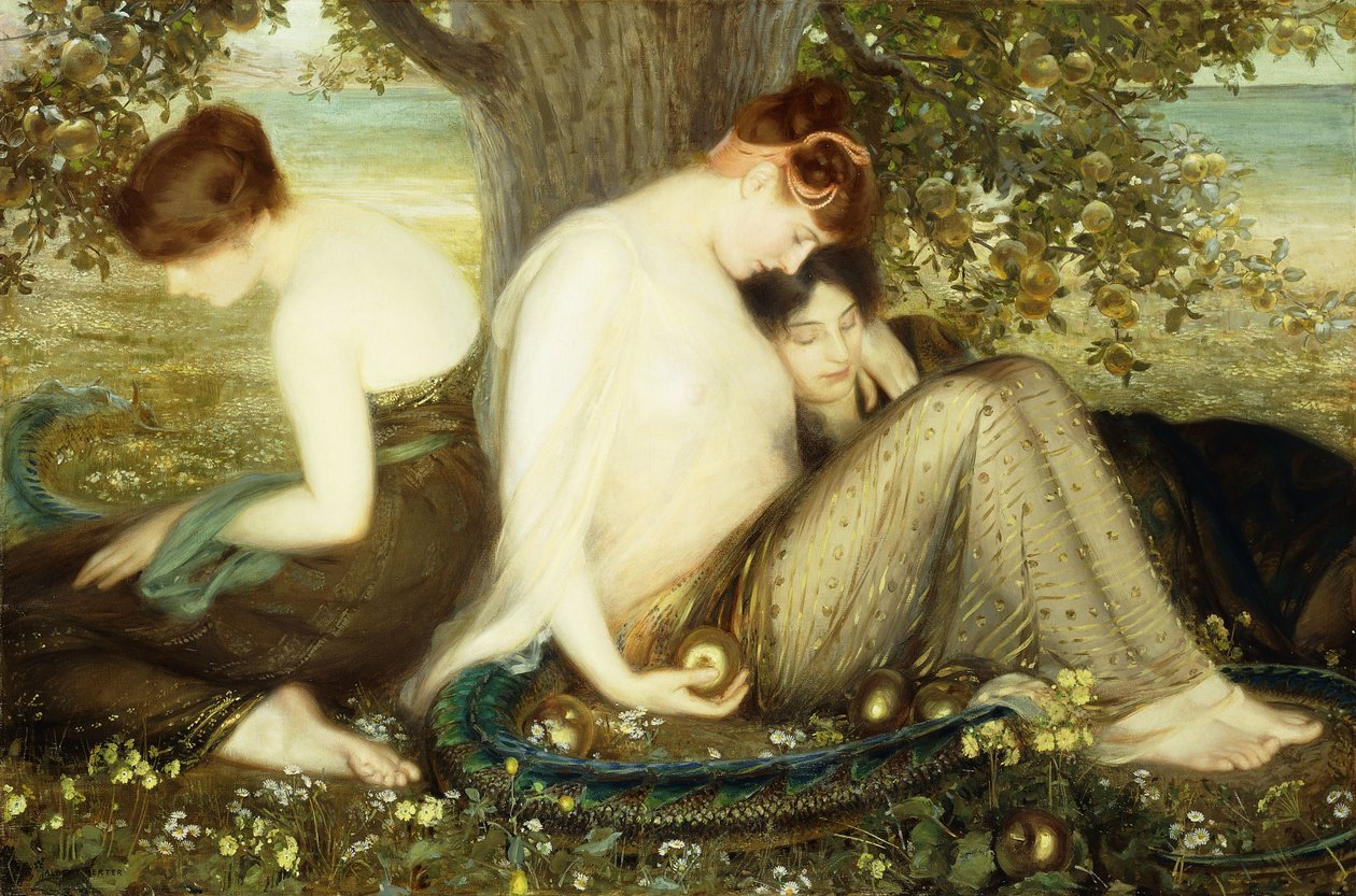 Zahrada Hesperidek, cca 1900 (olej na plátně) od Albert Herter
