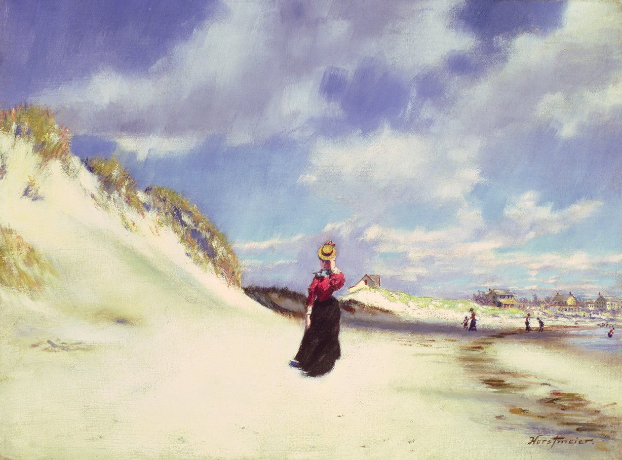 Hampton Beach (olej na plátně) od Albert Horstmeier