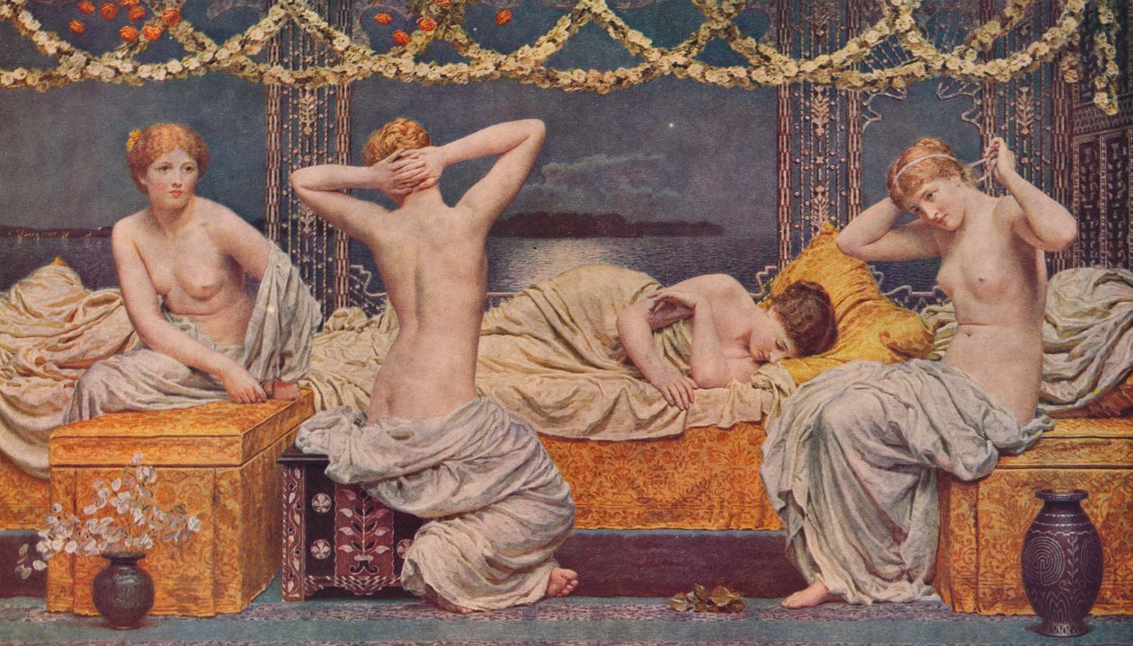 Letní noc, 1890, 1938 od Albert Joseph Moore