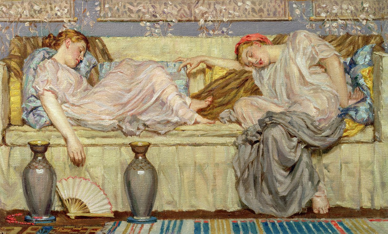Korálky (studie), cca 1875 (olej na plátně) od Albert Joseph Moore