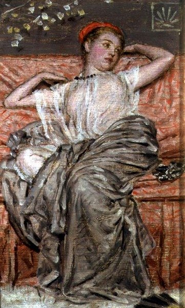 Studie zahalené postavy (olej) od Albert Joseph Moore