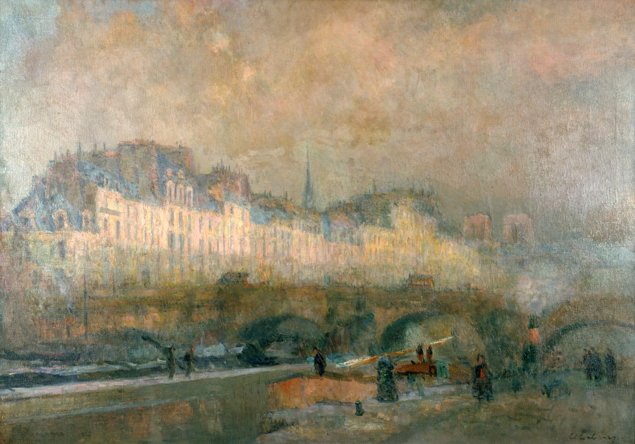 Pohled na Pont Neuf a Ile de la Cite, Paříž, konec 19. začátek 20. století od Albert Lebourg