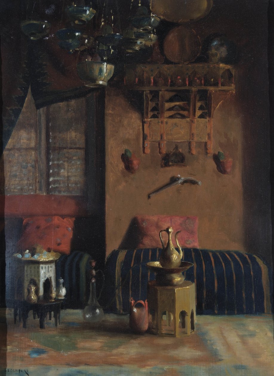 Sir Richard Burtons Smoking Room, 1889 od Albert Letchford