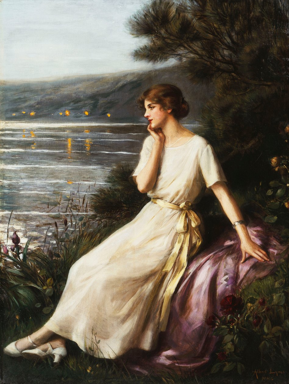 Portrét ženy u jezera, od Albert Lynch