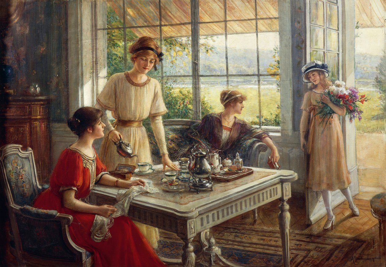 Ženy s čajem, Albert Lynch (1851-1912) od Albert Lynch