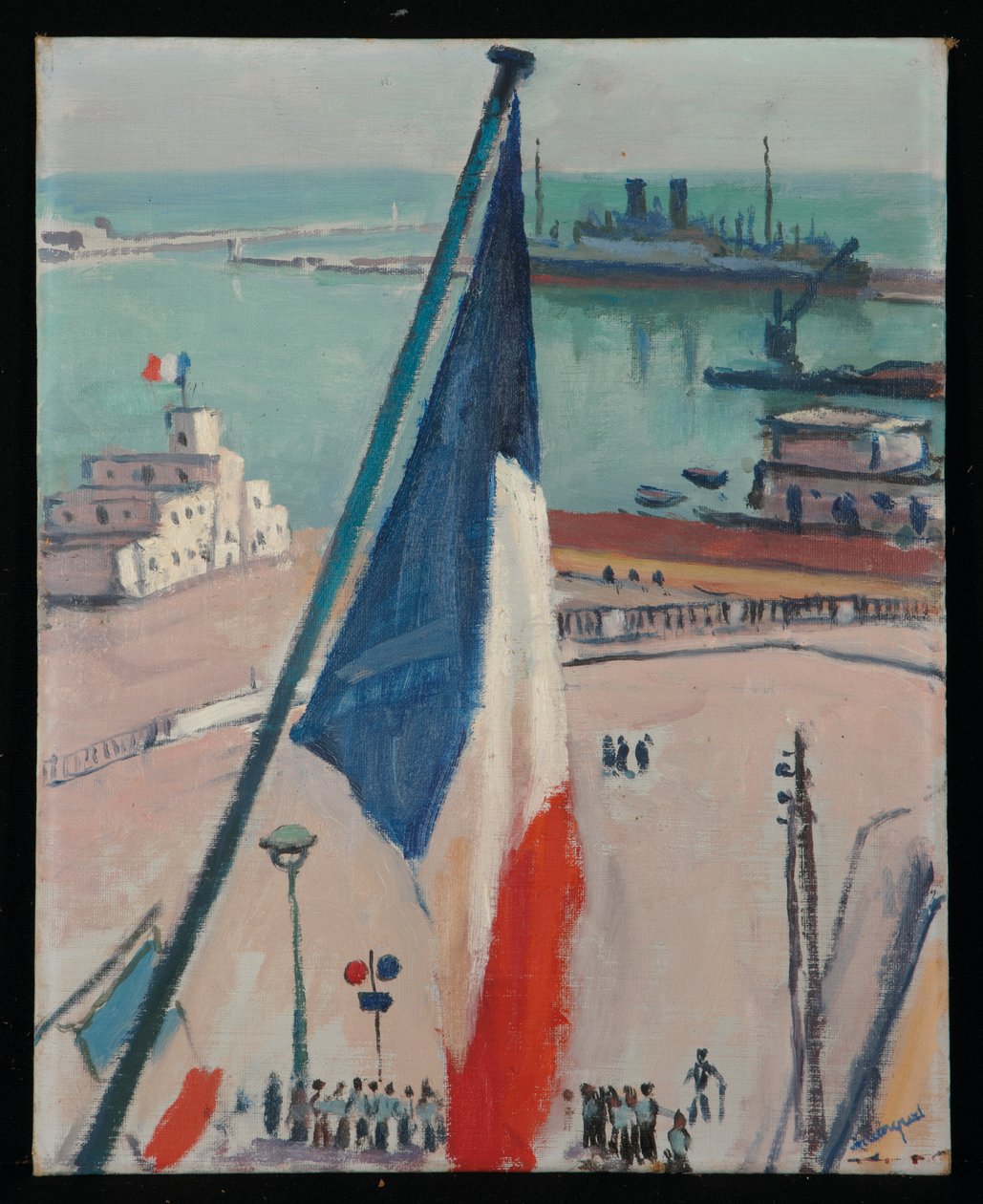 Alger, vlajky (olej na umělcově desce) od Albert Marquet