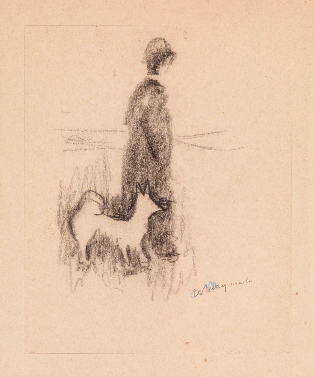 Figurka se psem (kresba na papíře) od Albert Marquet