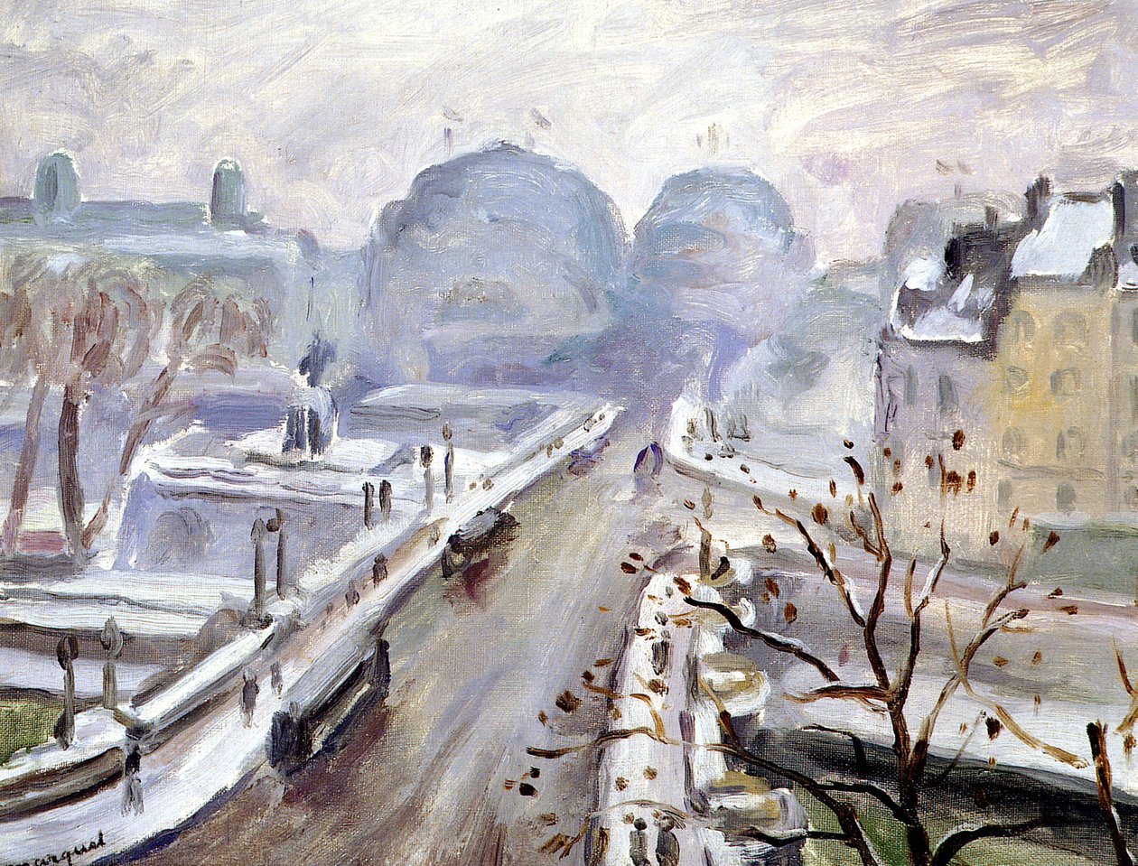 Francouzsky: Pont Neuf pod sněhem od Albert Marquet