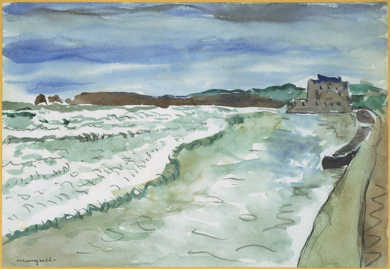 Hendaye, pláž a kasino od Albert Marquet