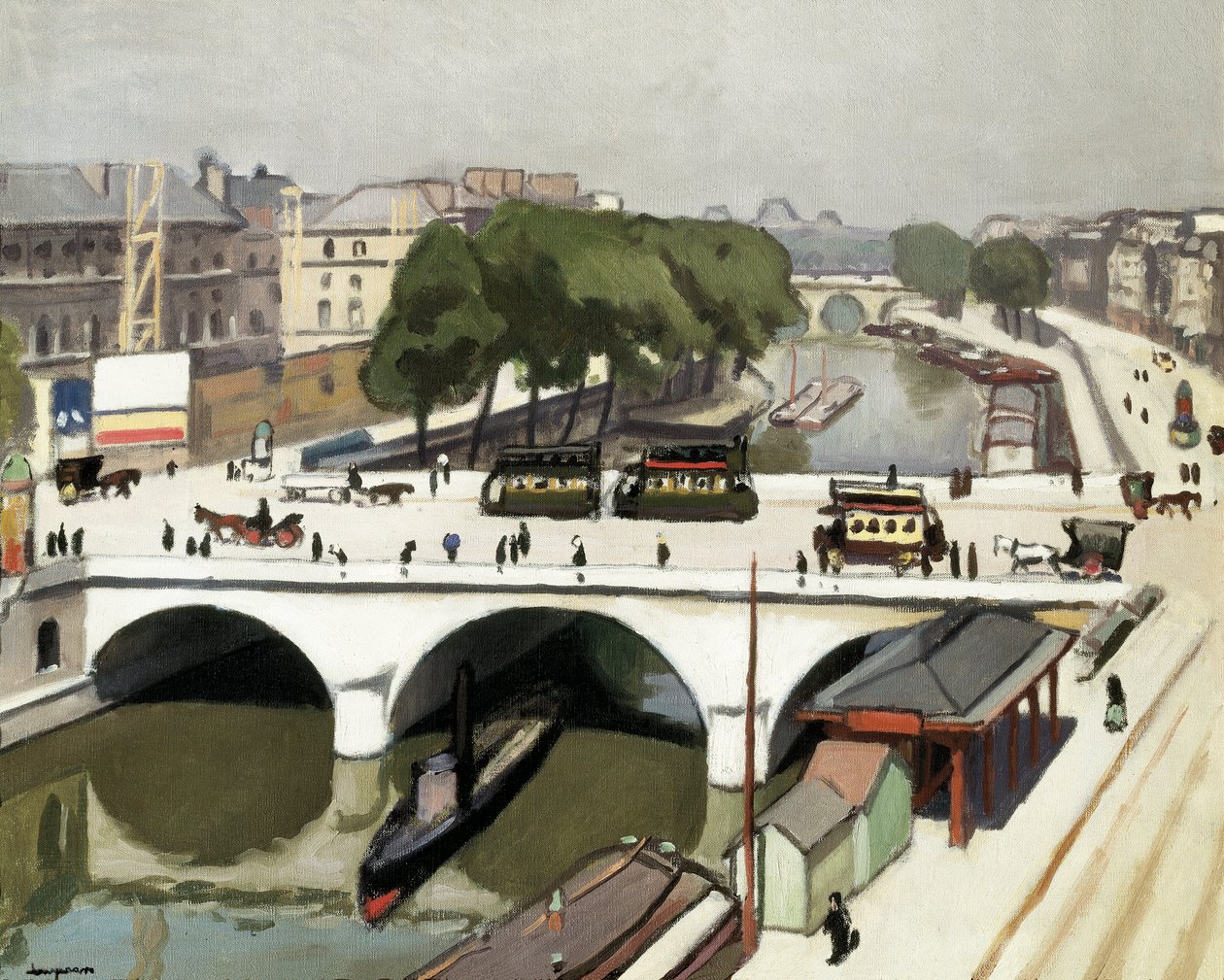 Pont Saint Michel v Paříži. Obraz Alberta Marqueta (1875-1947) od Albert Marquet