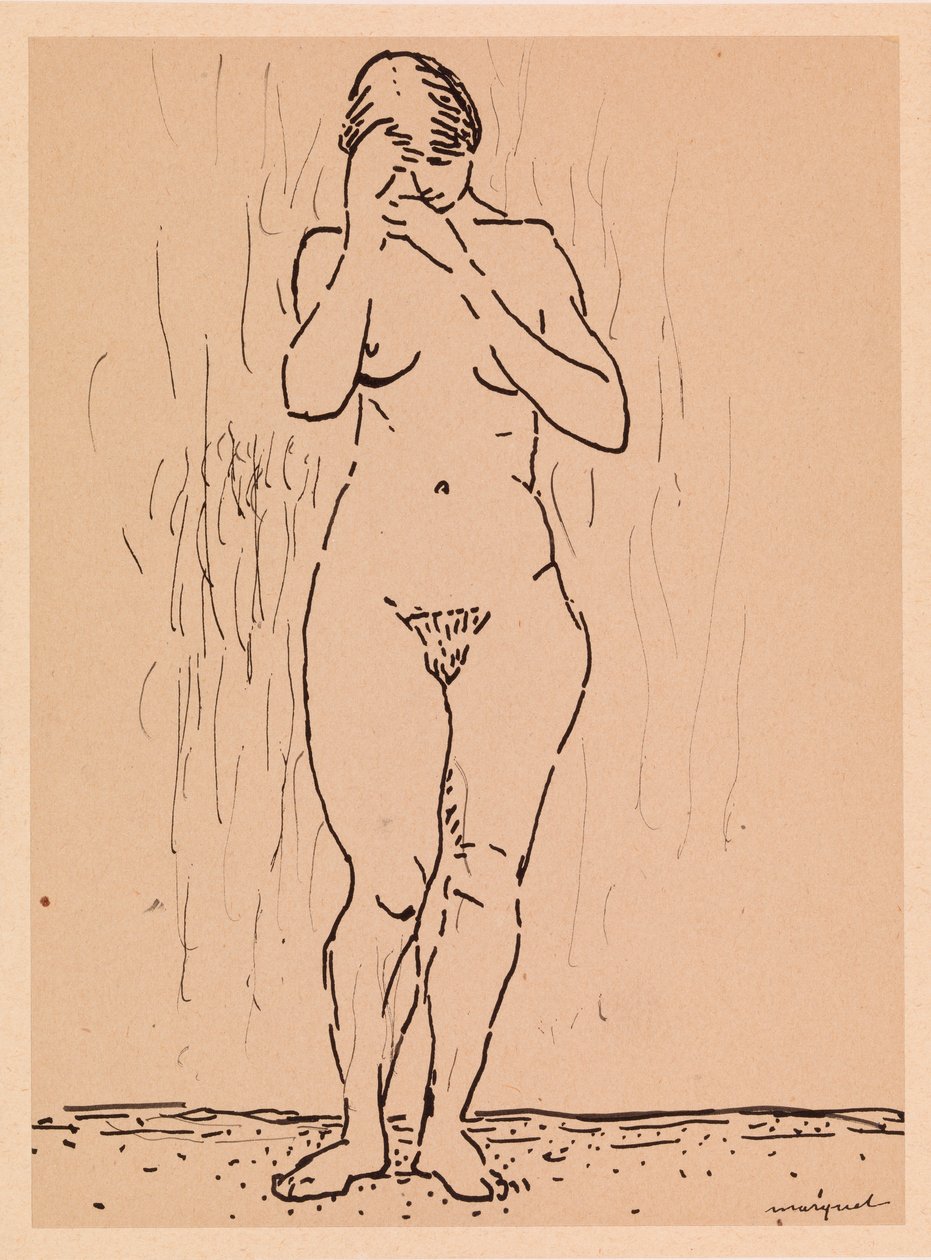 Nahá žena stojící (tužka na papíře) od Albert Marquet