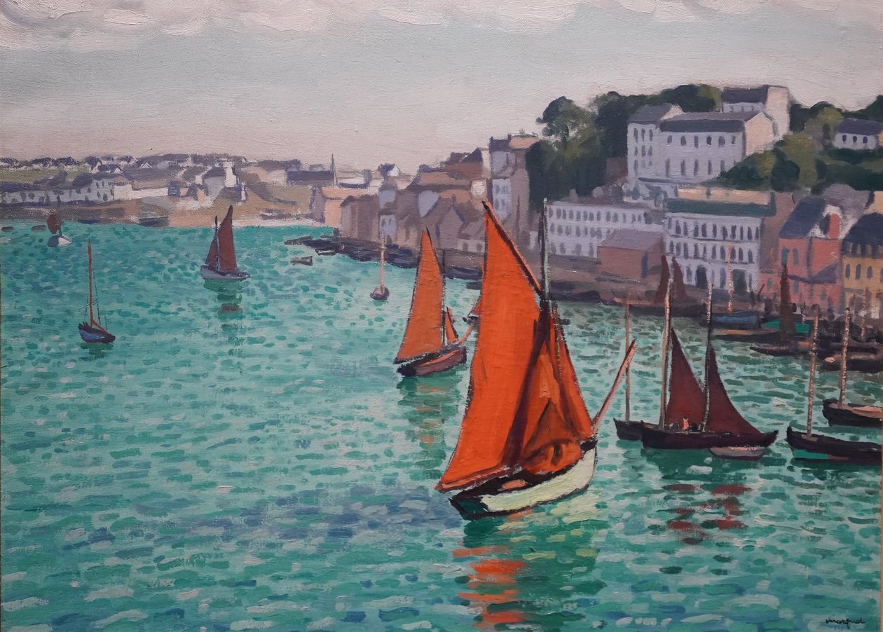 Červené plachty, Audierne od Albert Marquet