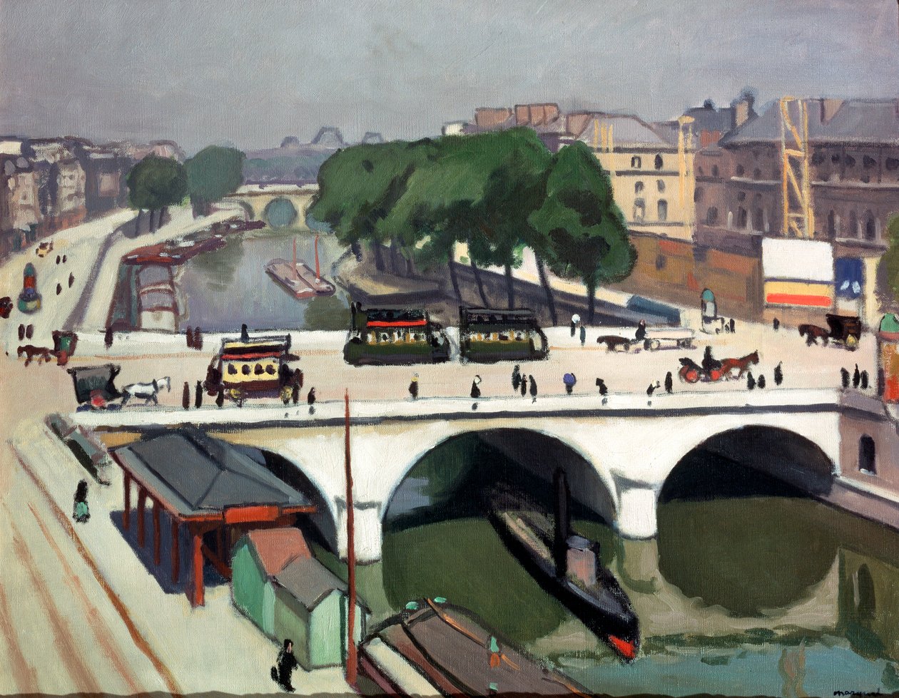 Most Saint-Michel v Paříži. Quai des Grands Augustins, 1908. od Albert Marquet
