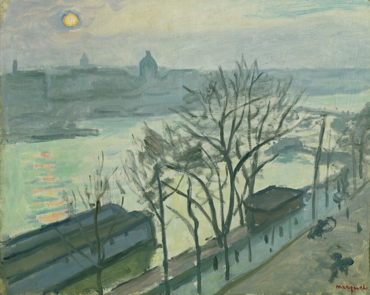 Slunce nad Paříží (Sun viděný skrz stromy), c.1910 od Albert Marquet