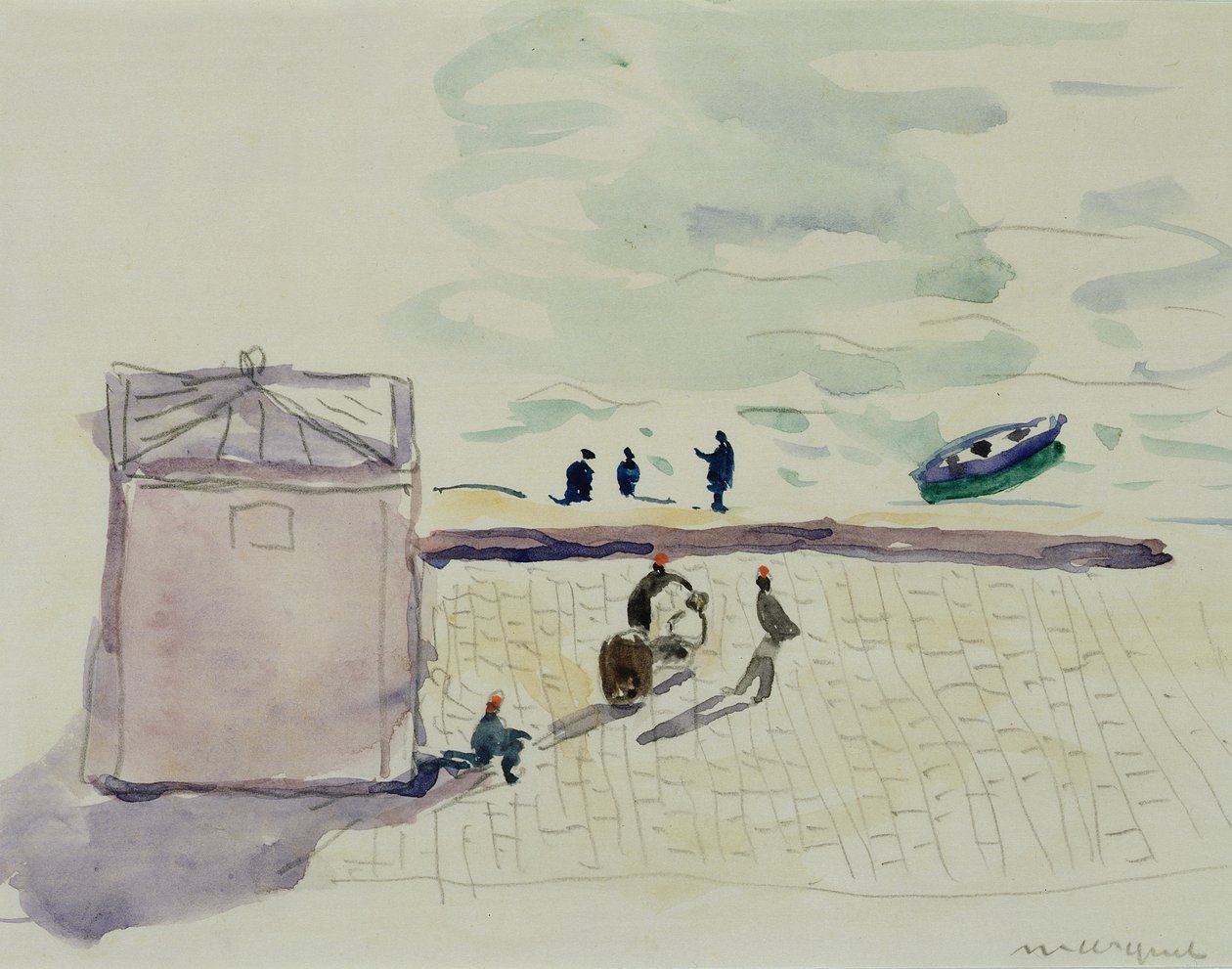Na nábřeží Alžíru (akvarel na papíře) od Albert Marquet
