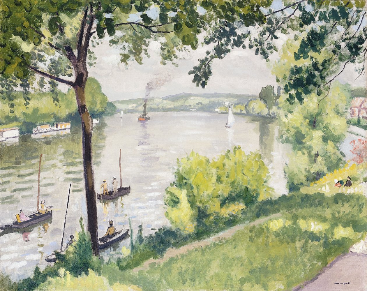 The Banks of Triel (Remorkér); Berge a Triel (Remorkér) od Albert Marquet
