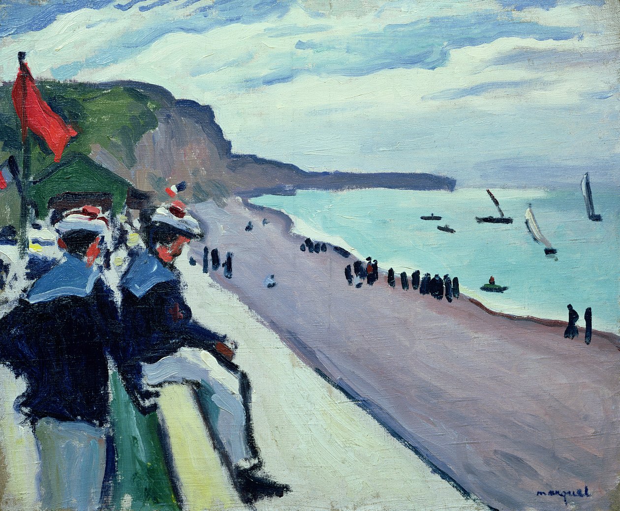 Pláž ve Fecamp od Albert Marquet