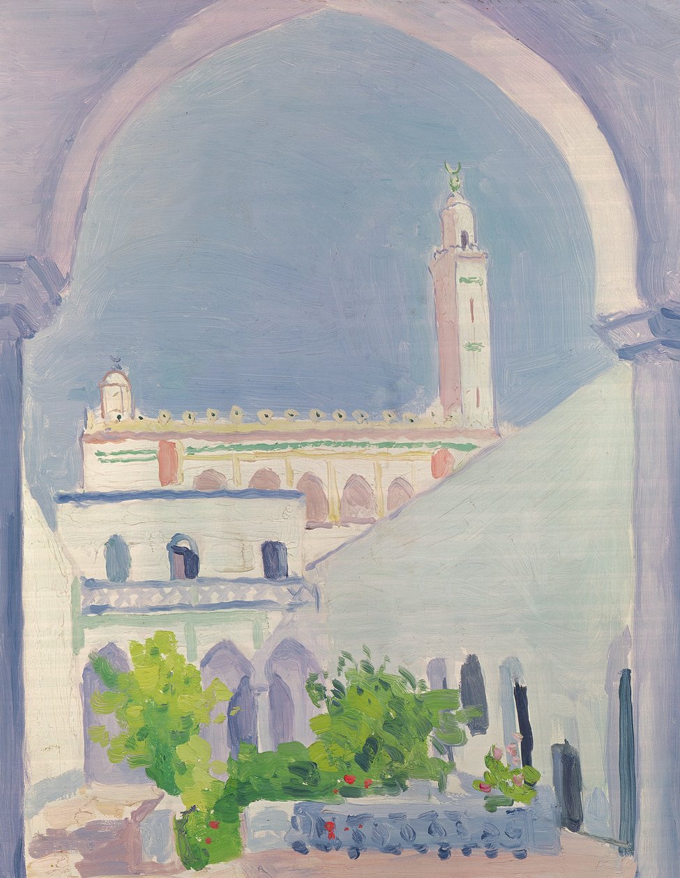 Mešita Laghouat, kolem roku 1939 (olej na dřevěné desce) od Albert Marquet