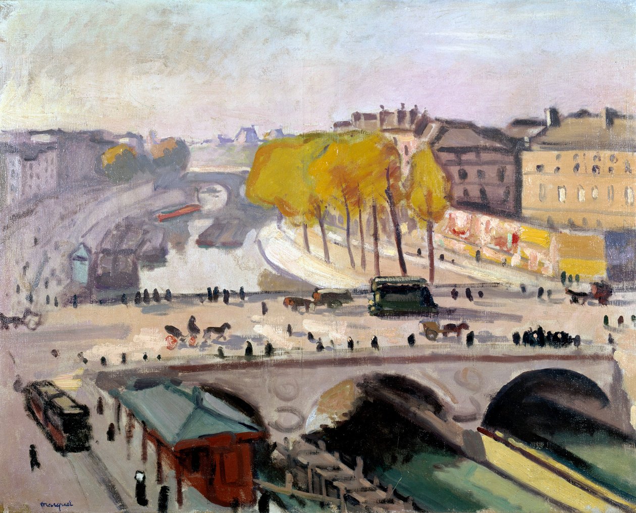 Pont Saint Michel a Quai des Grands Augustins v Paříži od Albert Marquet