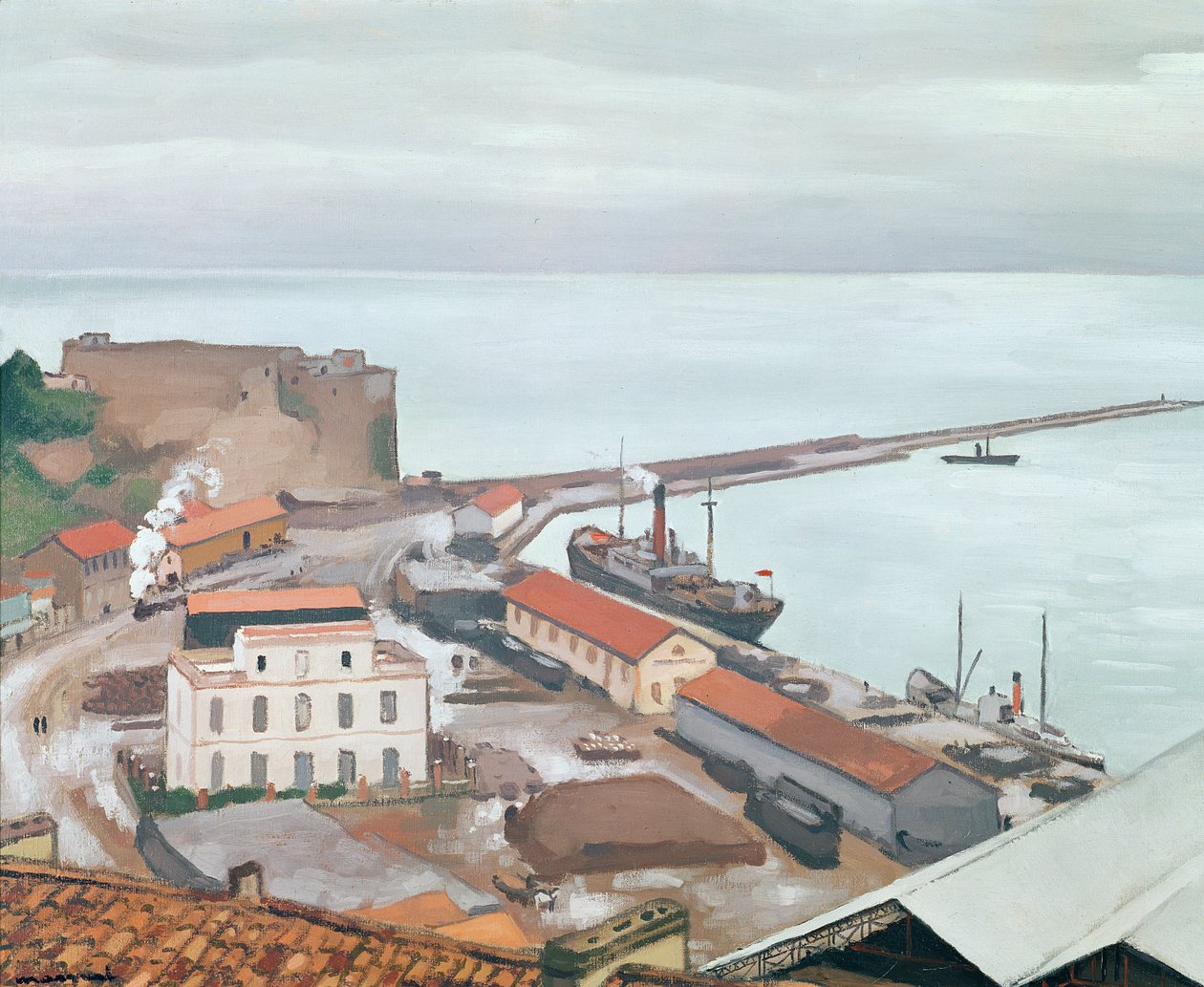 Přístav Bougie v šedém počasí od Albert Marquet