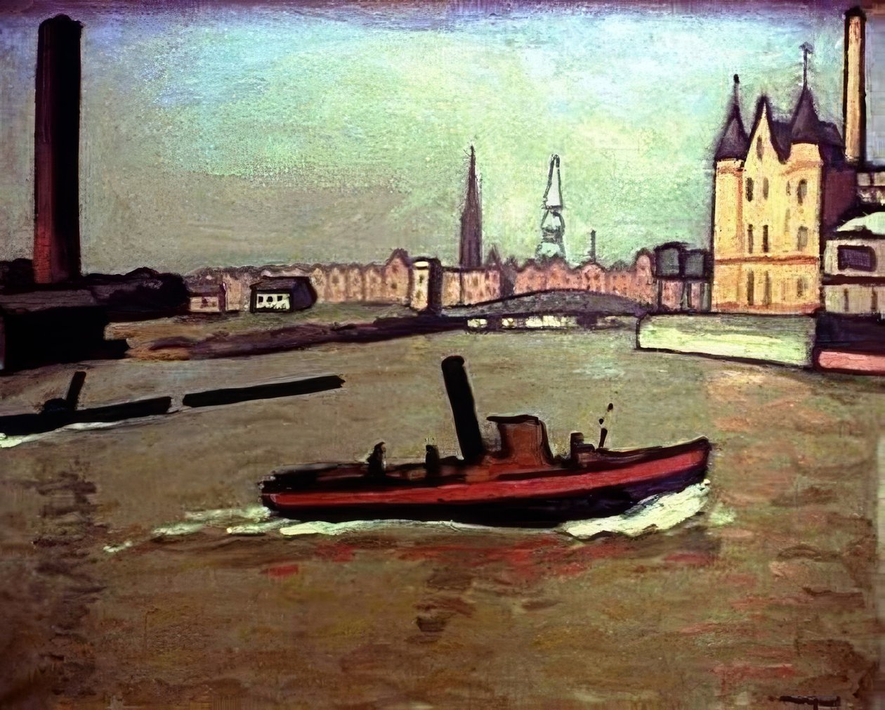 Přístav Hamburk – 1908 – 68 × 81 cm – olej na plátně od Albert Marquet