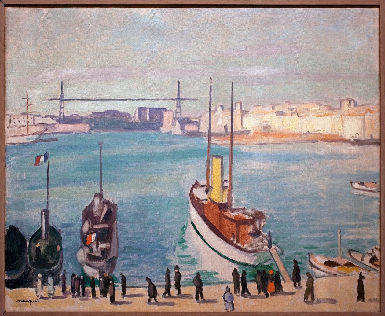 Přístav Marseille (Bouche du Rhone) - V pozadí je vidět trajektový most od Albert Marquet