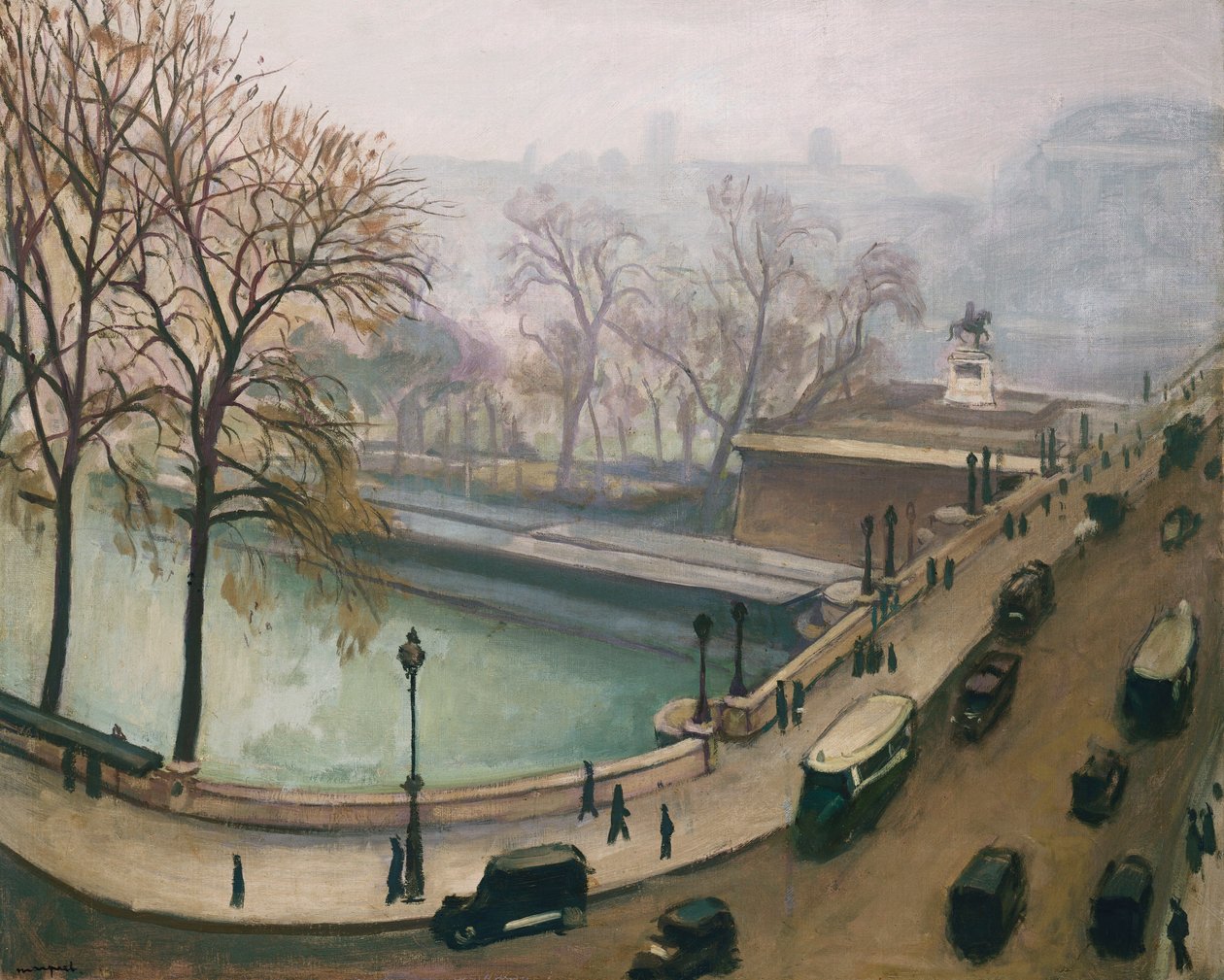 Pohled na řeku Seinu, cca 1935 (olej na plátně) od Albert Marquet
