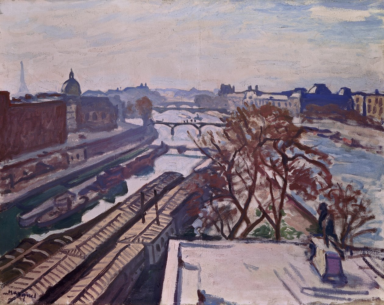 Pohled na Seinu s pomníkem Jindřicha IV od Albert Marquet