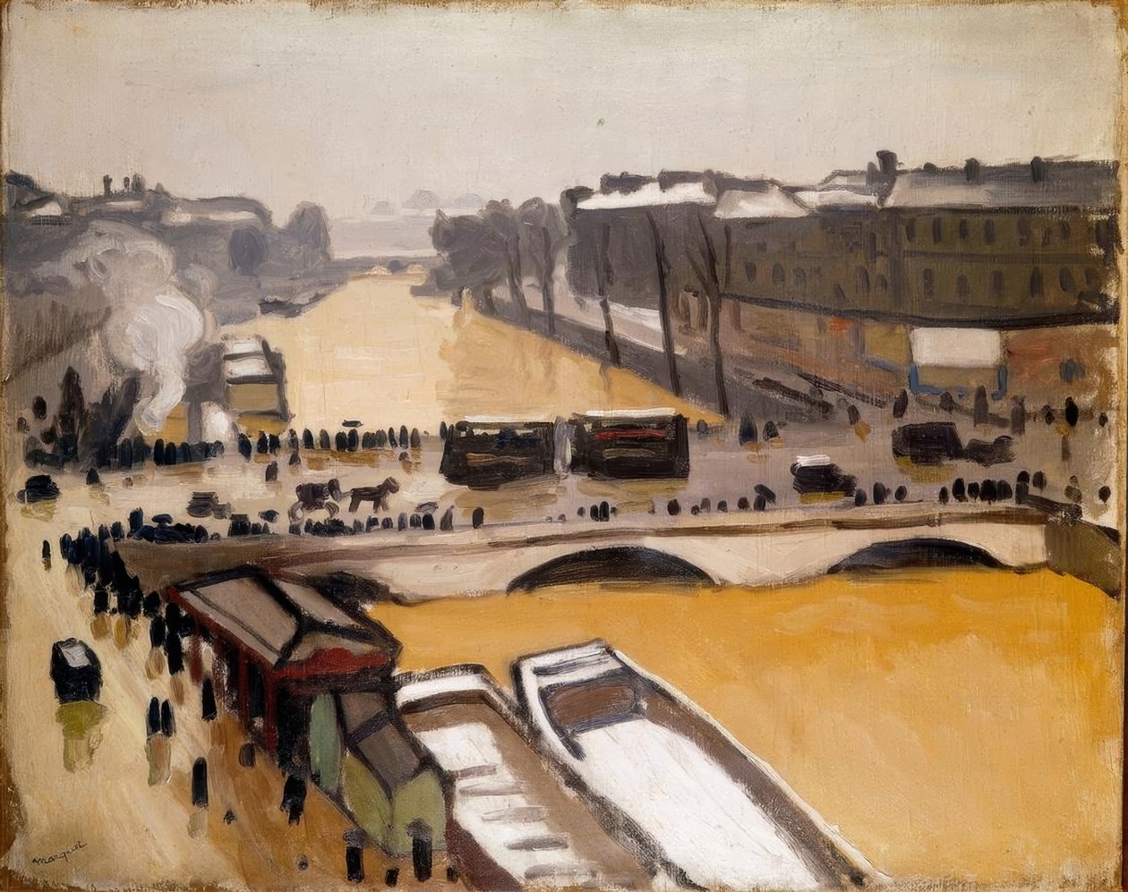 Záplavy v Pont Saint-Michel od Albert Marquet