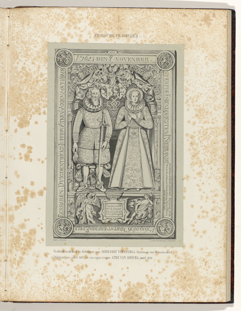 Náhrobek v kostele v Schettens od Sybranda van Osinga (1623) a jeho manželky Atke van Aggema (1619) Náhrobek v kostele v Schettens od Sijbrandta van Osingy, Grietmana van Wonseradeela. Dijkgraaf atd. zemřel. 1623 a jeho manželky Atke van Aggema, o od Albert Martin