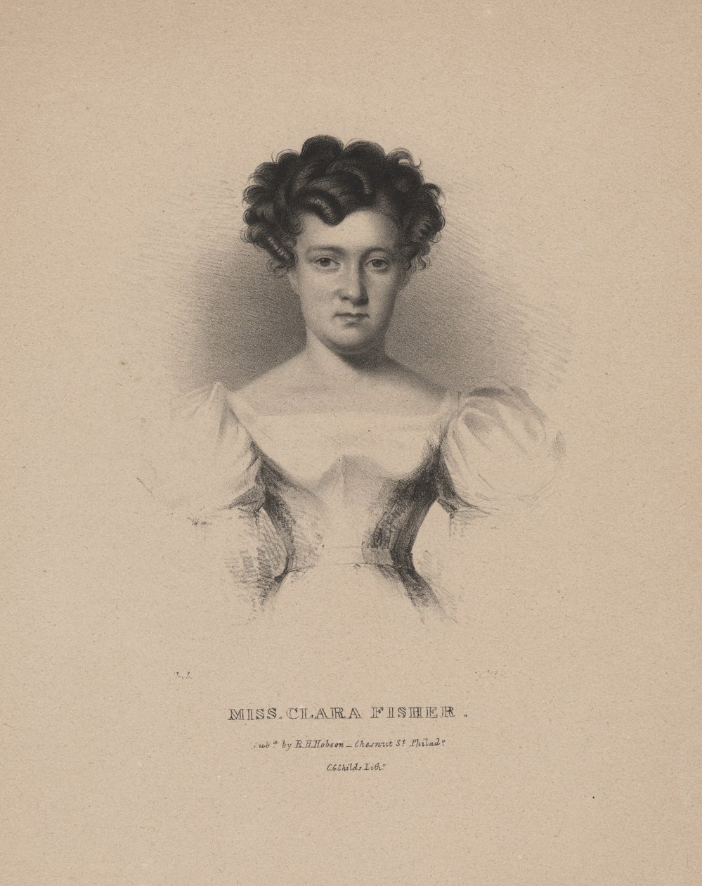 Slečna Clara Fisher, lito od C.G. Děti, 1830 od Albert Newsam