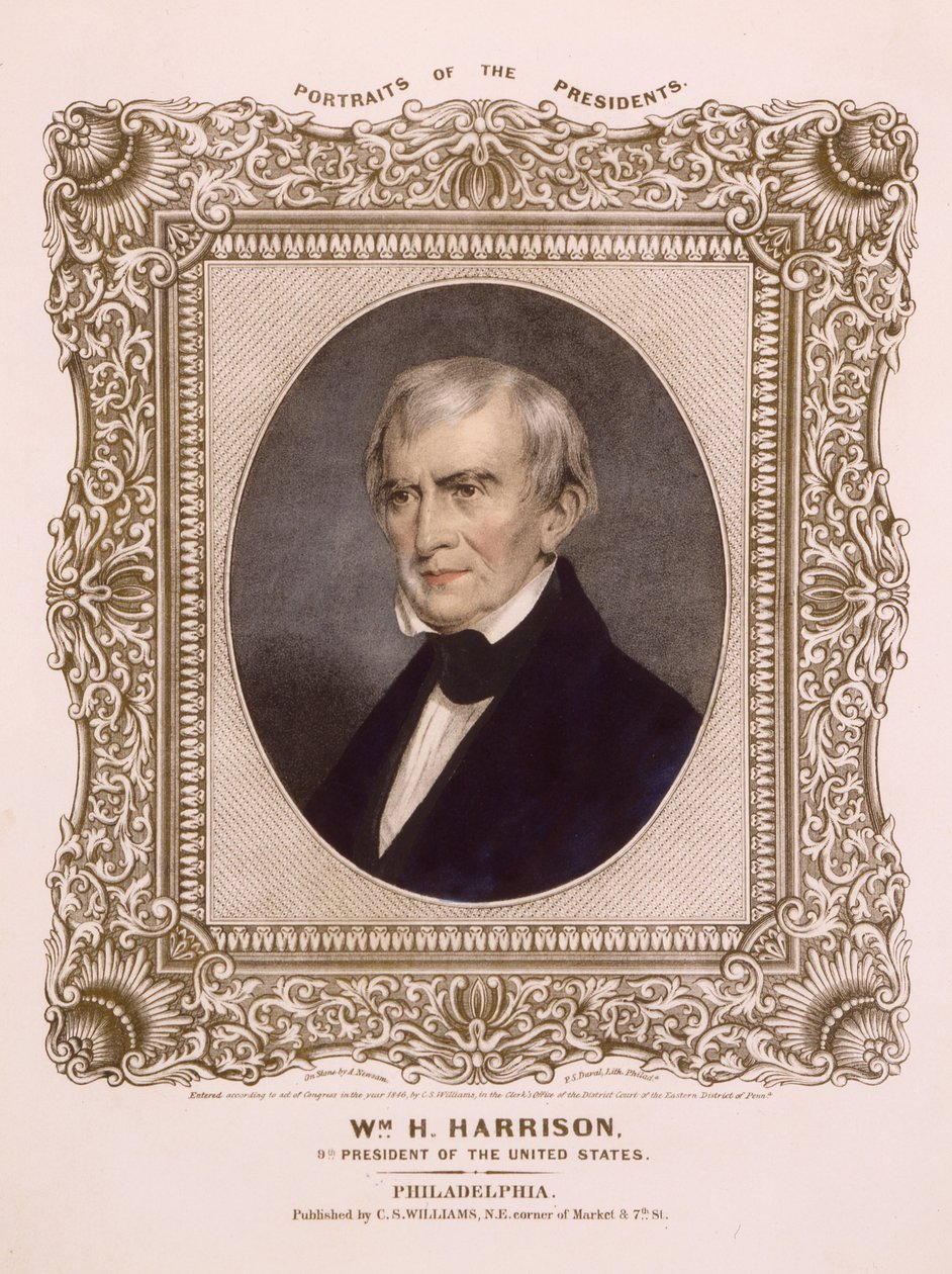 Americký prezident William Henry Harrison, 1846 (litografie) od Albert Newsam