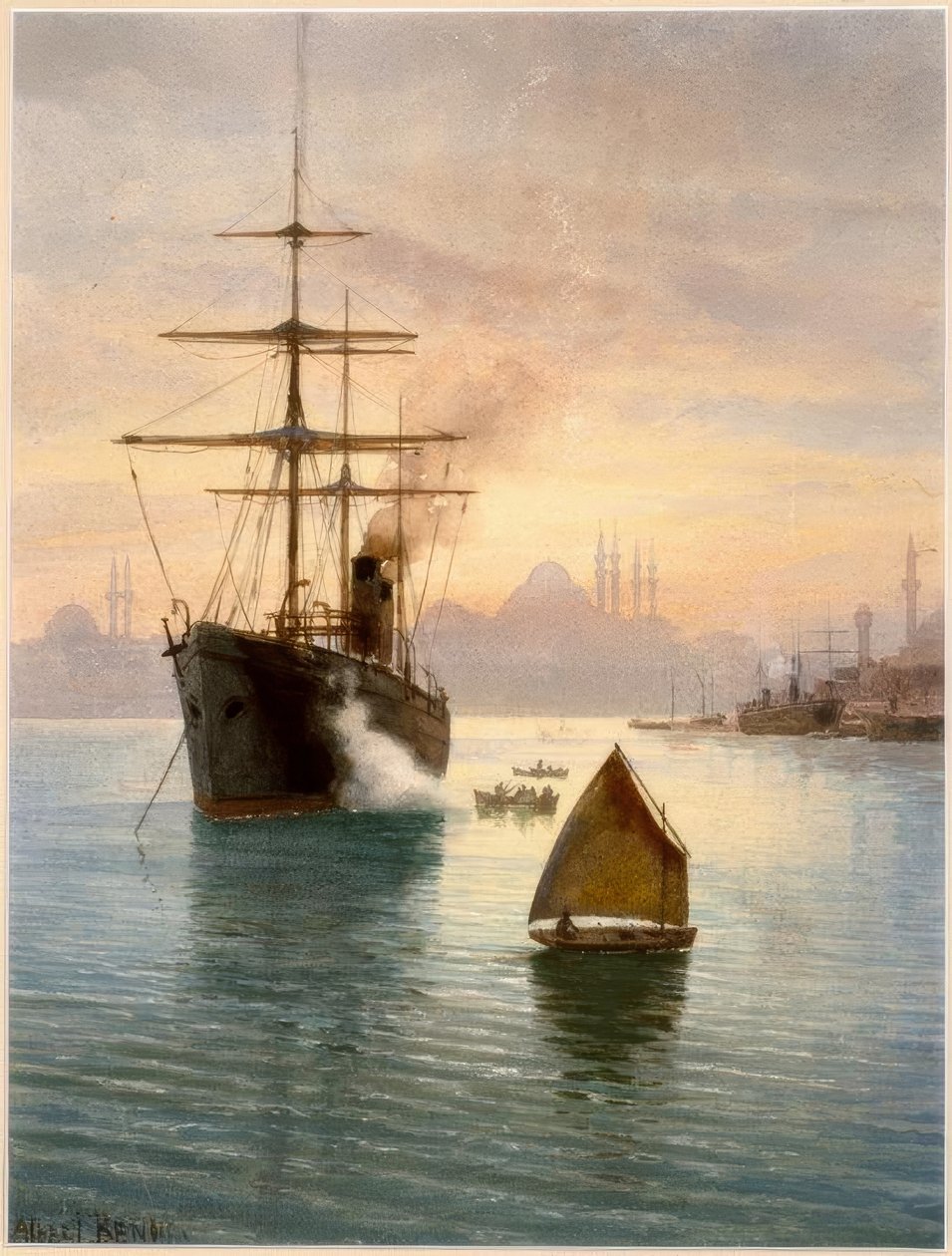 Istanbul, přístav / akvarel od Alberta Nikolajewitsche Benoise od Albert Nikolajewitsch Benois