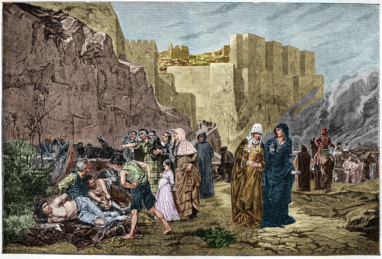 Albigenská křížová výprava - Urážka vězňů - - Křížová výprava proti Albigeerům v roce 1211. Urážka vězňů rytina podle obrazu Alberta Maignana od Albert Pierre René (after) Maignan