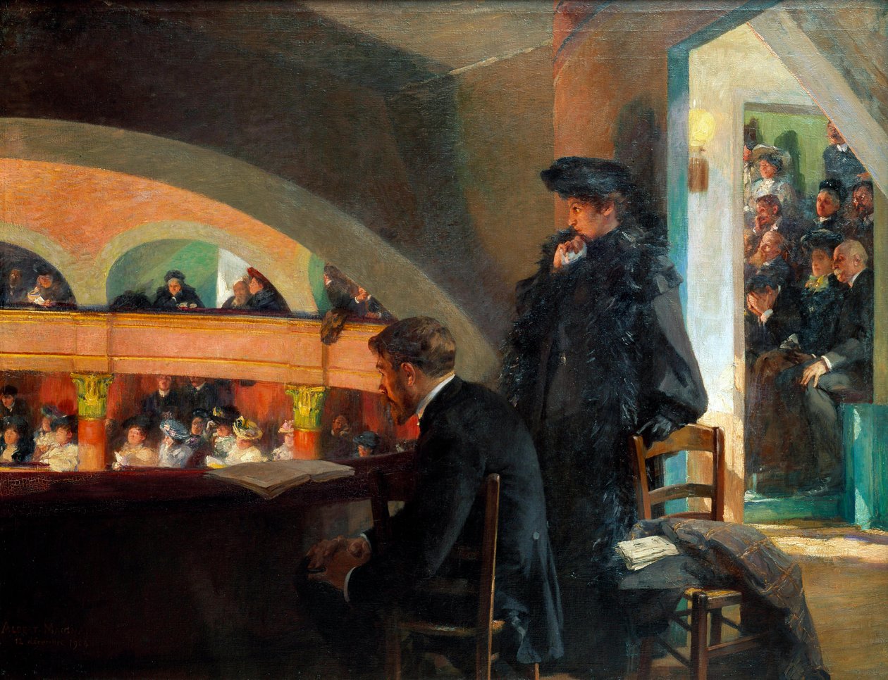 Divadelní lóže. Obraz Alberta Maignana (1845-1908) od Albert Pierre Rene Maignan
