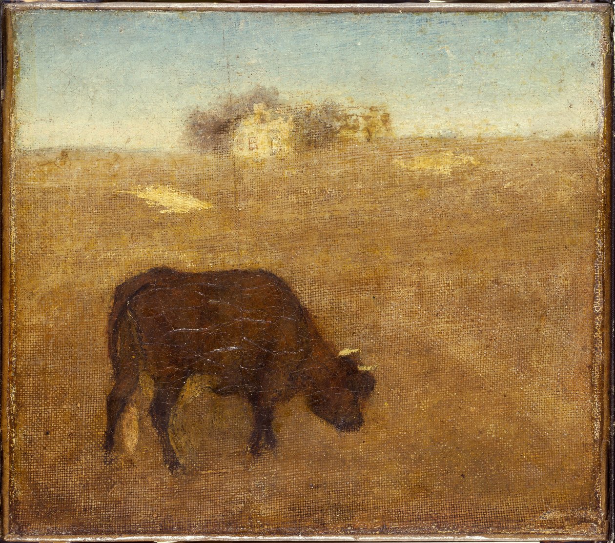 Večerní záře, stará červená kráva, od počátku do poloviny 70. let 19. století od Albert Pinkham Ryder