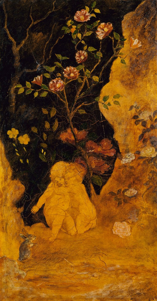 Panel pro obrazovku: Děti vystrašené králíkem od Albert Pinkham Ryder