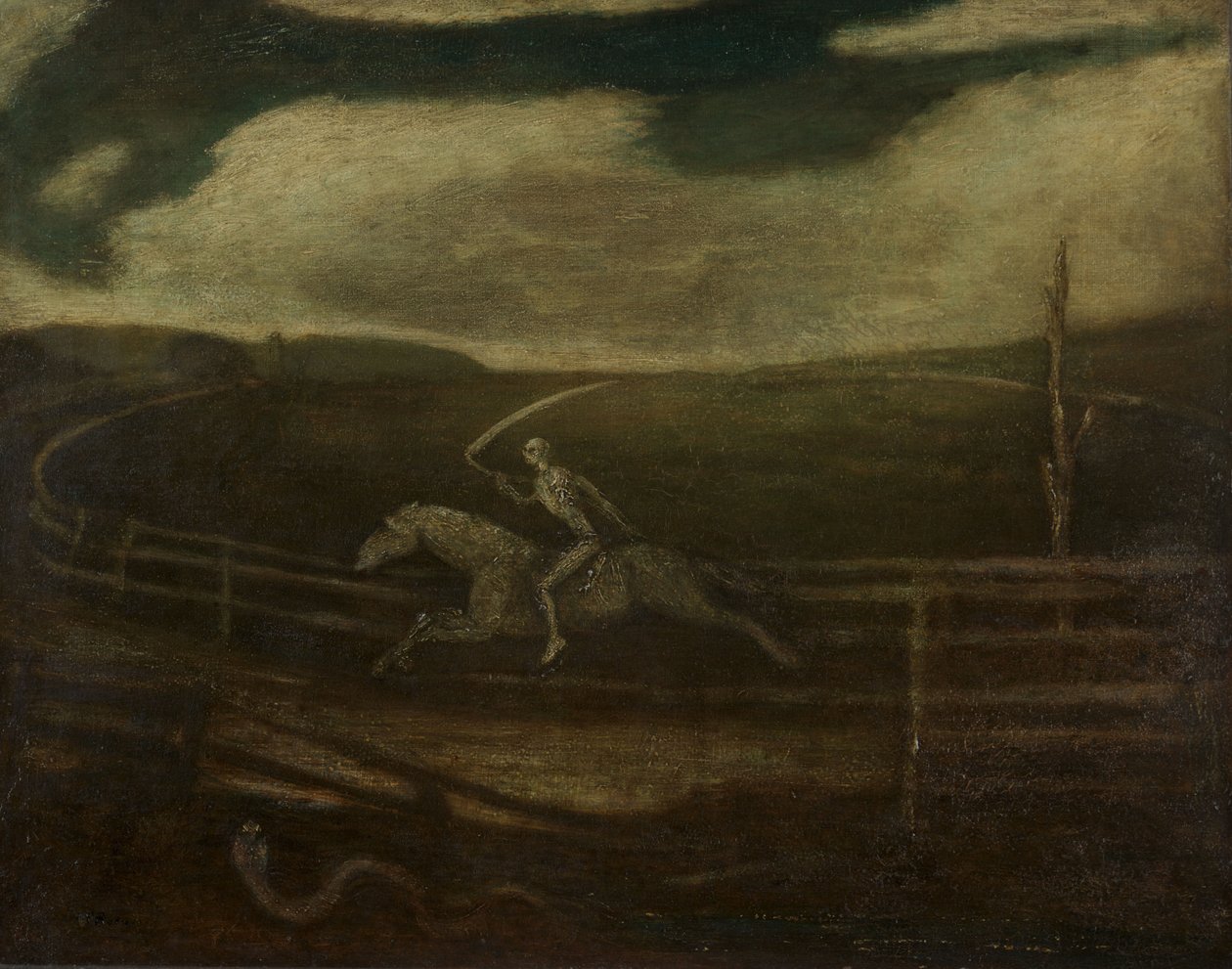 Závodní dráha aneb Smrt na světlém koni, kolem 1896-1908 (olej na plátně) od Albert Pinkham Ryder